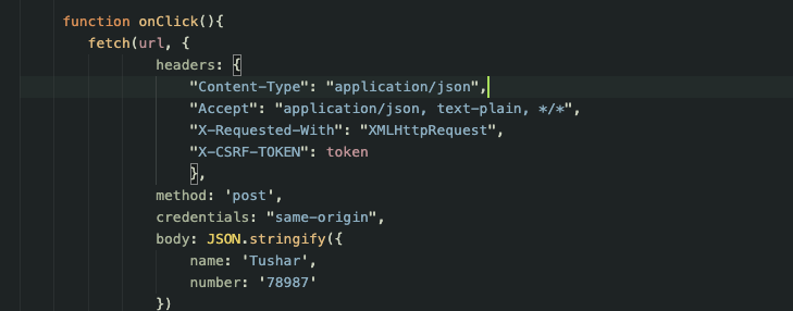 javascript fetch post json response