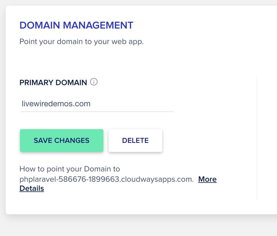 domain management cloudways