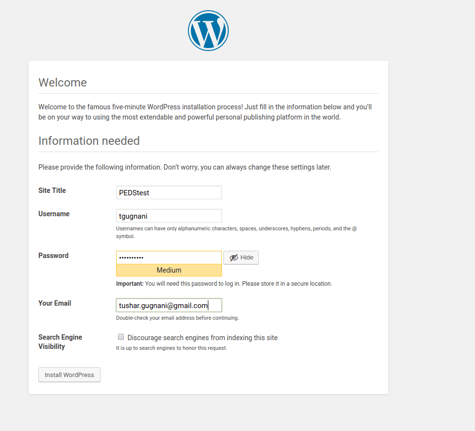 Wordpress-welcome-site-details