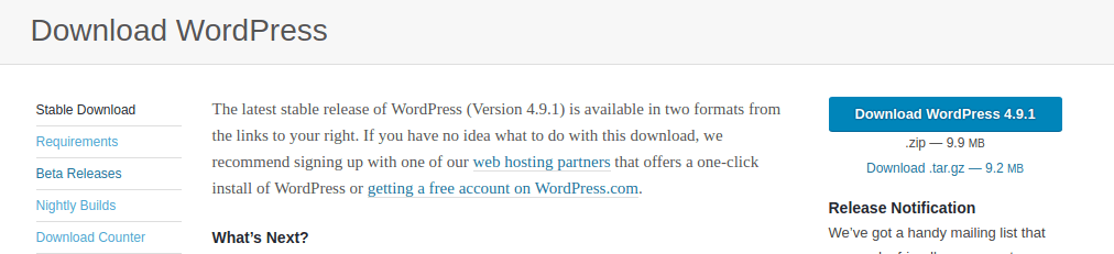 download latest wordpress