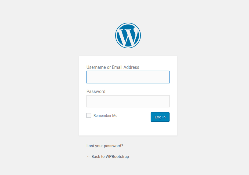 Wordpress Admin Login Page