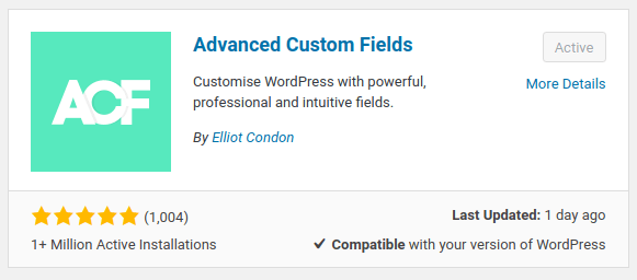 advanced custom field plugin wordpress