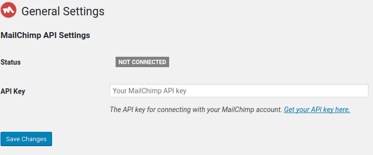 mailchimp not connect to wordpress account.