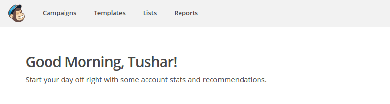 Mailchimp dashboard