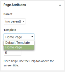 template drop down wordpress