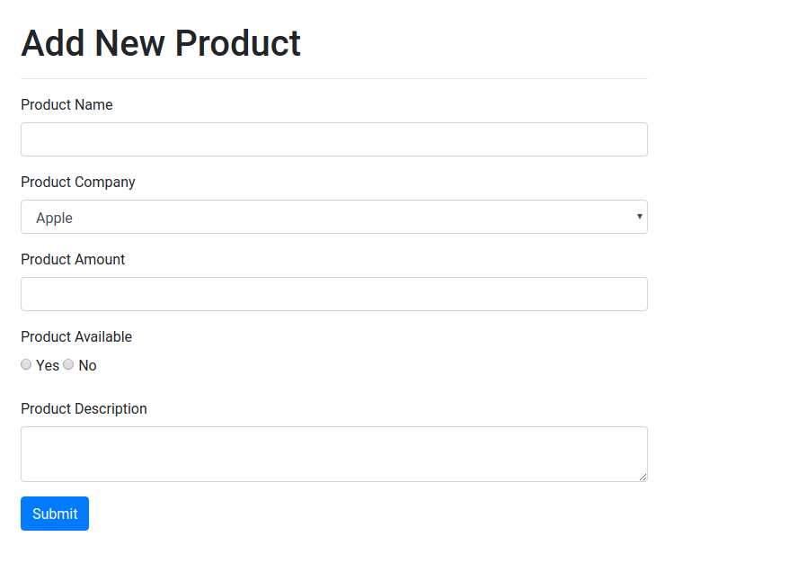 Add New Product Page Laravel