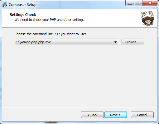 composer php location windows
