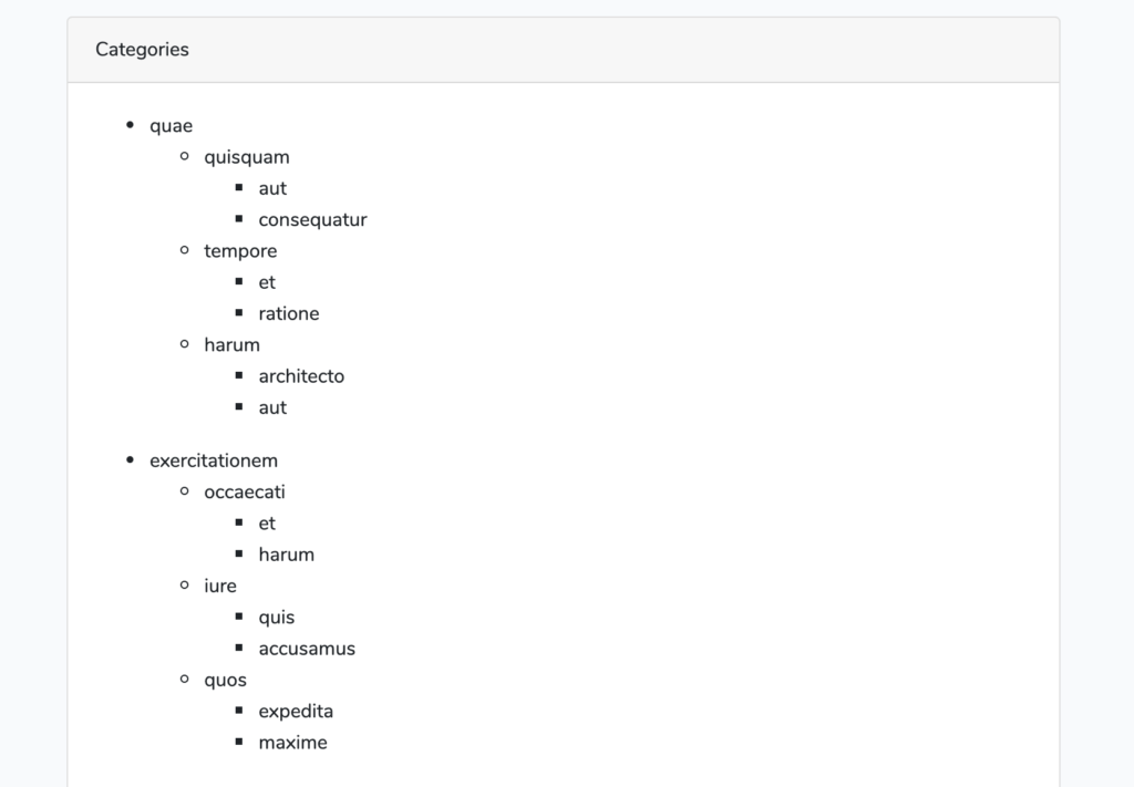 hierarchical view laravel