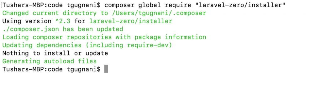 composer global require "laravel-zero/installer"