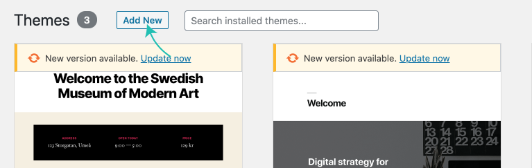 Add new Theme Wordpress