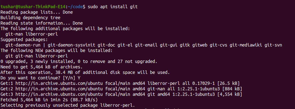 sudo apt install git