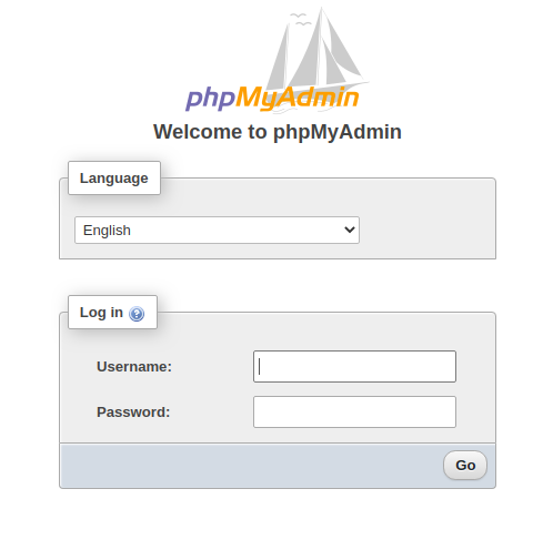 login screen phpmyadmin